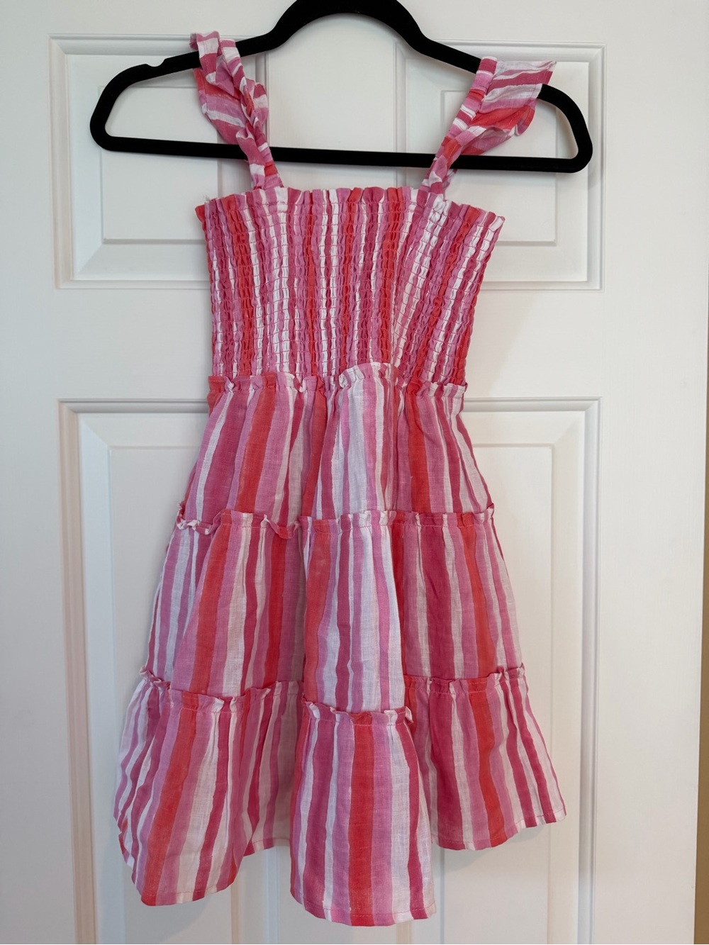 Roller Rabbit Pink and White Striped Tiered Sundress